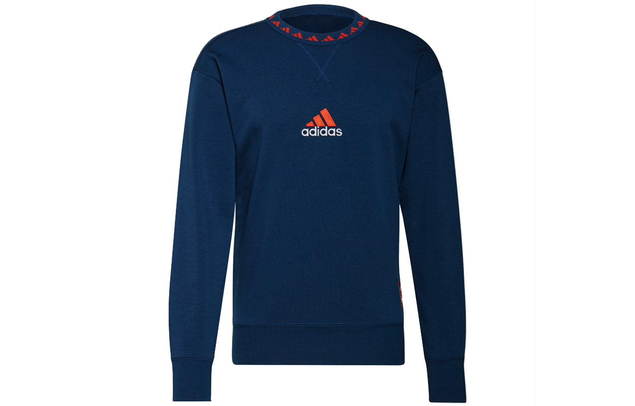 adidas Navy Blue Casual Breathable Football Crewneck Sweatshirt GR4195