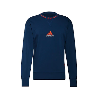 adidas Navy Blue Casual Breathable Football Crewneck Sweatshirt GR4195