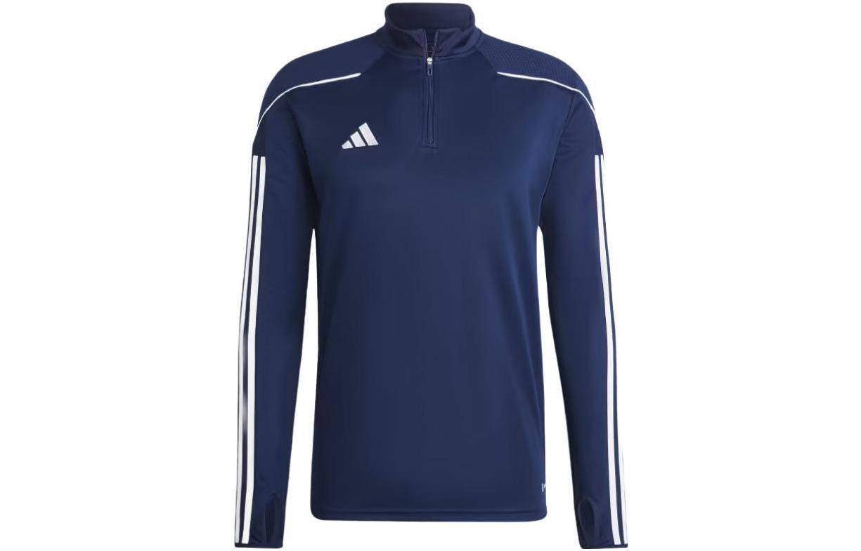 adidas Navy Blue Half-Zip Striped Pullover Sweatshirt HS7229