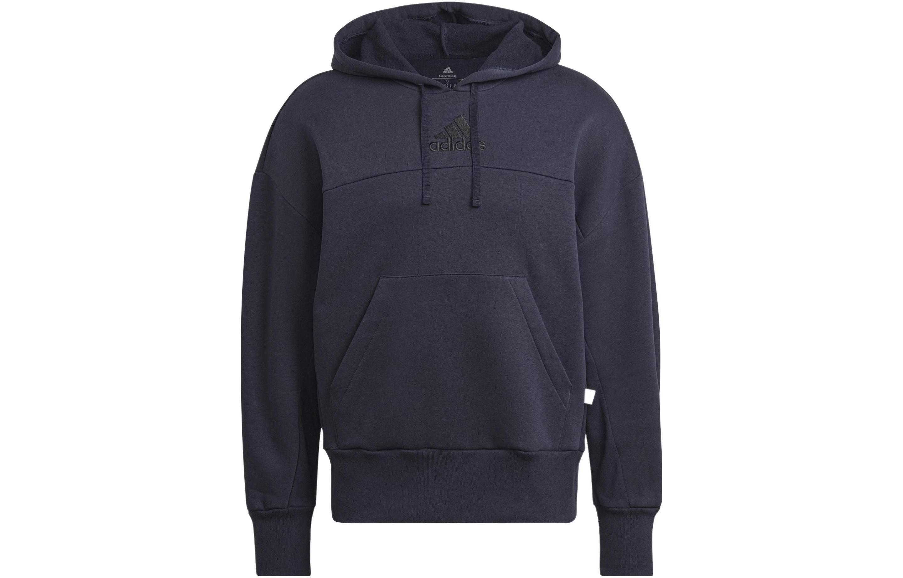 adidas Navy Blue Hoodie with Letter Logo Patch HC5881
