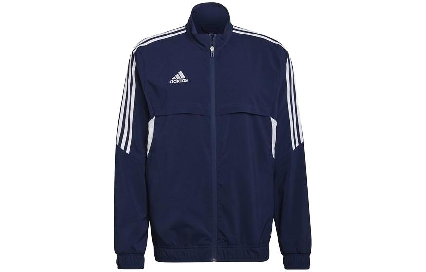 adidas Navy Blue Letter Graphic Zip-Up Jacket HA6246
