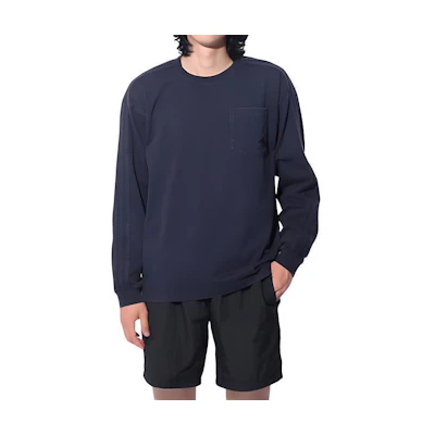 adidas Navy Blue Logo Crewneck Long Sleeve Sweatshirt Unisex JE0946