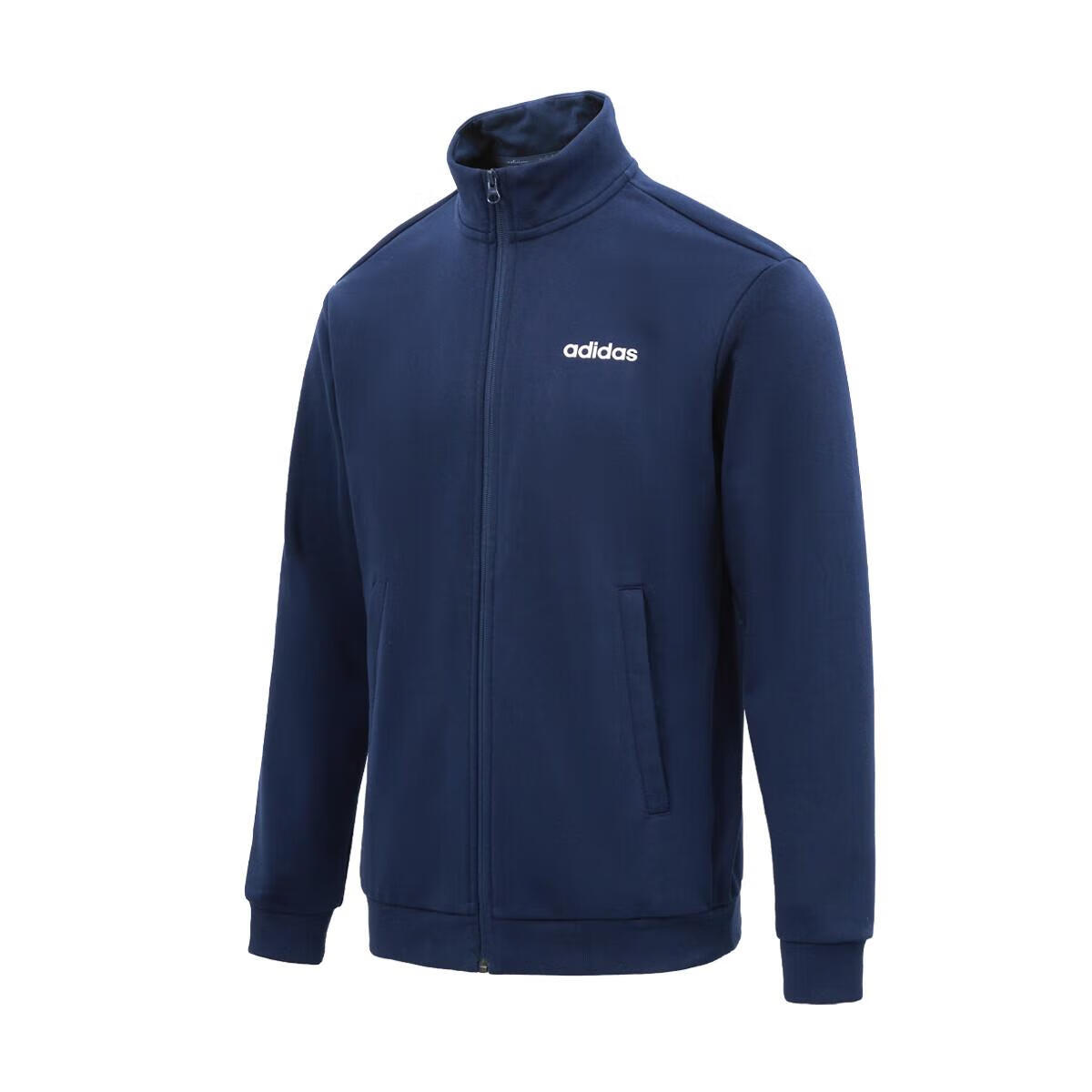 adidas Navy Blue Logo Print Outdoor Sports Zip-Up Jacket JJ0424