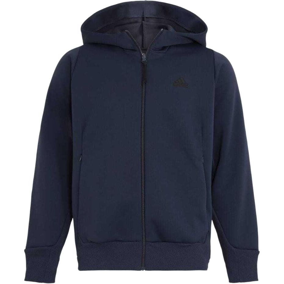 adidas Navy Blue Logo Print Zip-Up Hoodie Jacket IM7416