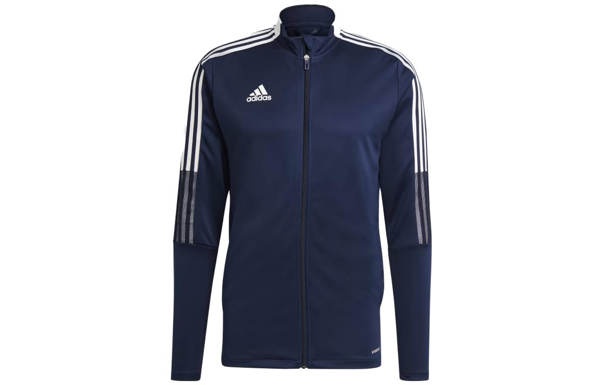 adidas Navy Blue Logo Track Jacket Outdoor Sports Casual GH4474