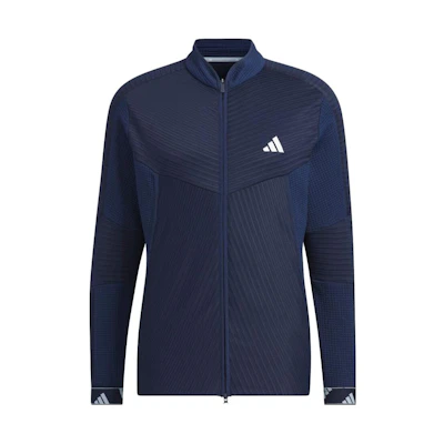 adidas Navy Blue Logo Zip-Up Track Jacket with Stand Collar HY0954