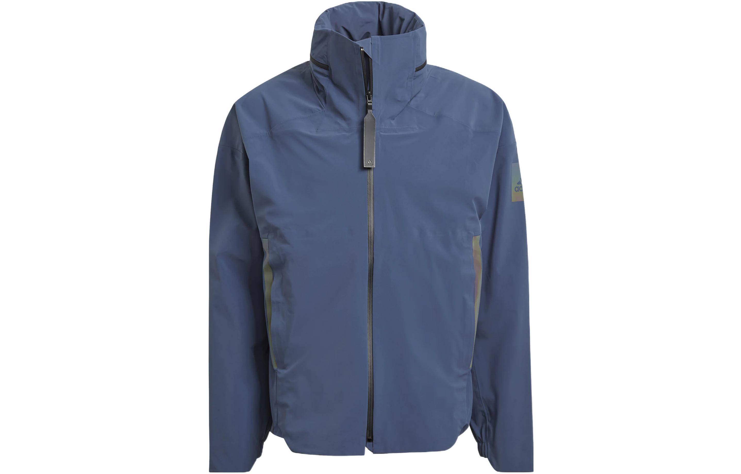 adidas Navy Blue Outdoor Striped Hooded Waterproof 3M Reflective Jacket GR0596