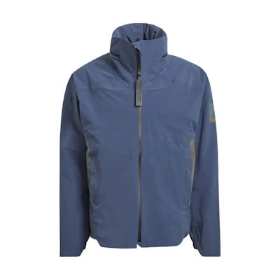 adidas Navy Blue Outdoor Striped Hooded Waterproof 3M Reflective Jacket GR0596