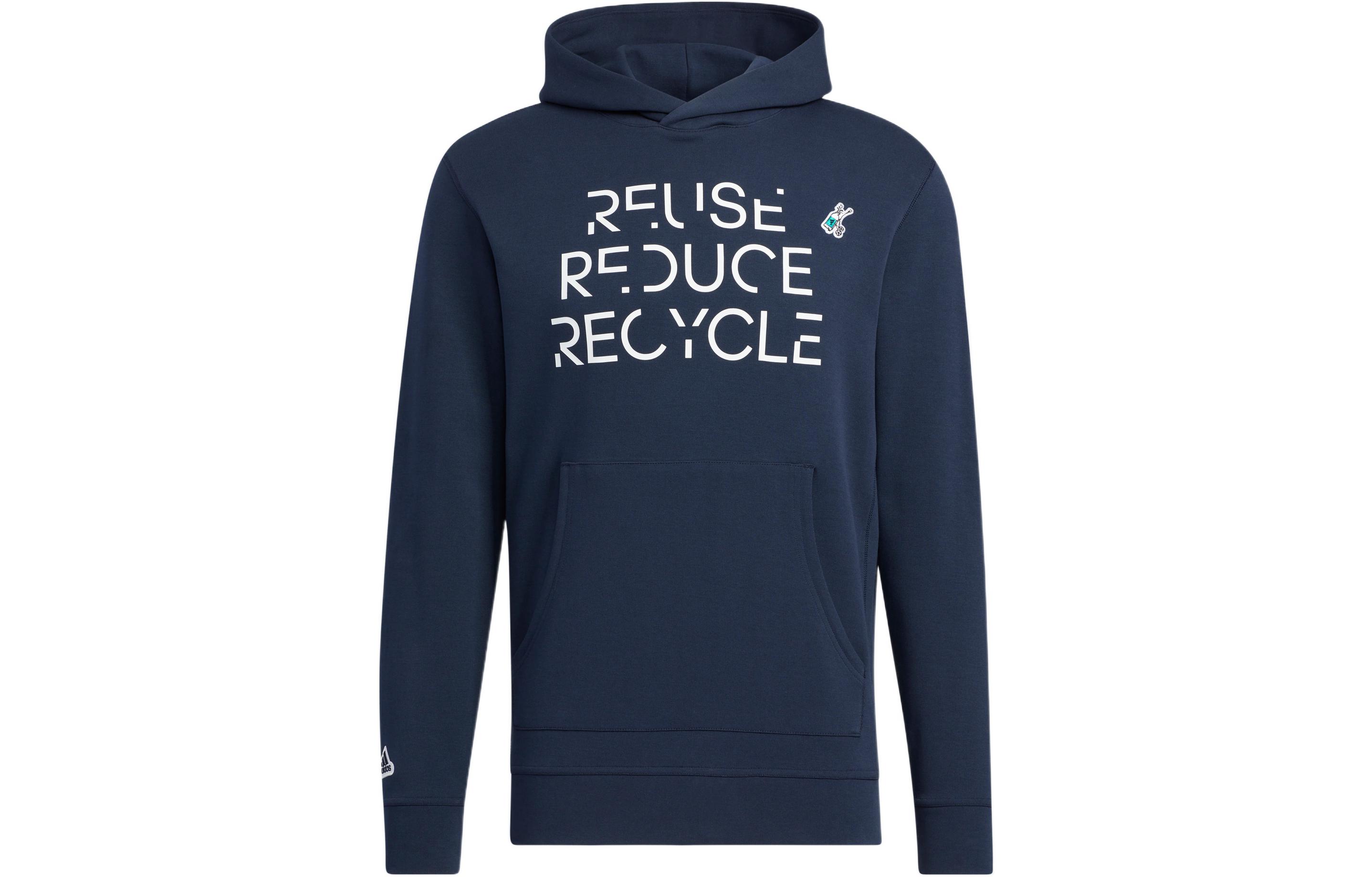adidas Navy Blue Pullover Hoodie with Letter Print Design HG5786