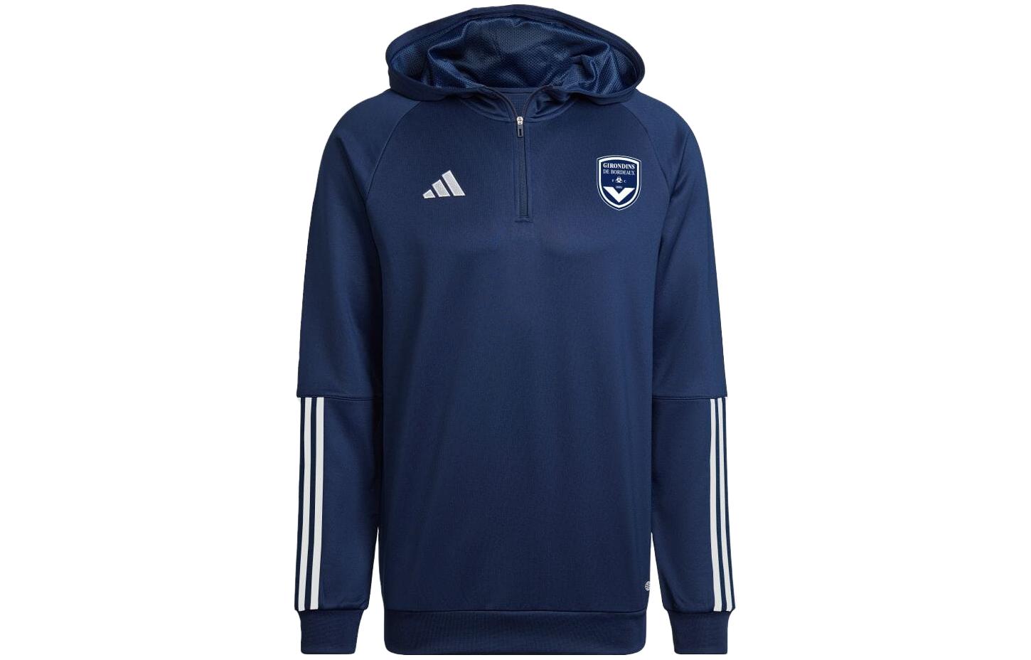 adidas Navy Blue Solid Logo Hoodie HK8056