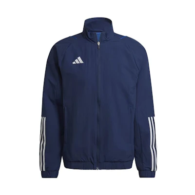 adidas Navy Blue Stripe Zip-Up Outdoor Sports Casual Jacket HK8046