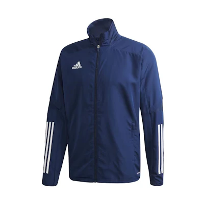adidas Navy Blue Track Jacket with Stand-Up Collar and Full Zipper ED9251