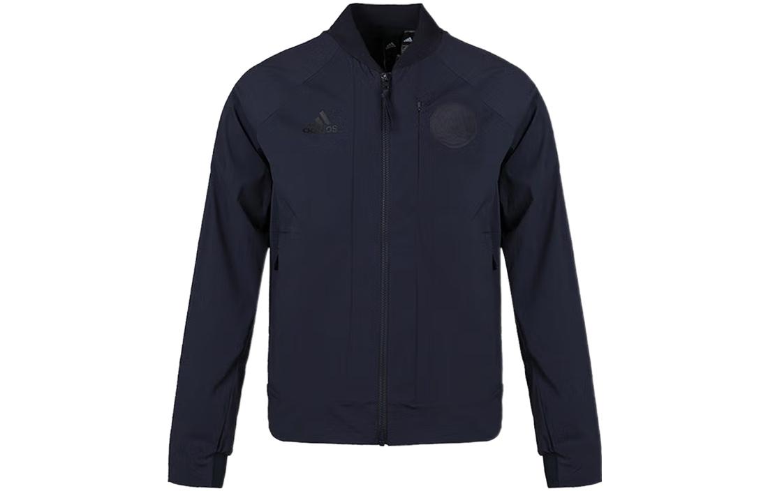 adidas Navy Raglan Logo Zip-Up Baseball Jacket EH3826