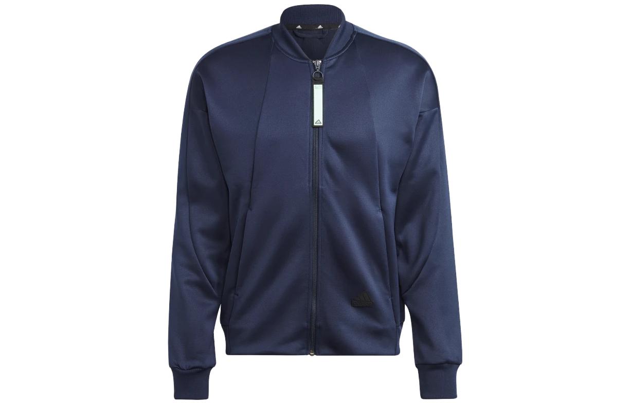 adidas Navy Solid Color Zip-Up Long-Sleeve Sports Jacket IC3764