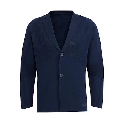 adidas Navy Striped Appliqué Collared Button-Up Long Sleeve Jacket Japan Edition HG1664-JAPAN
