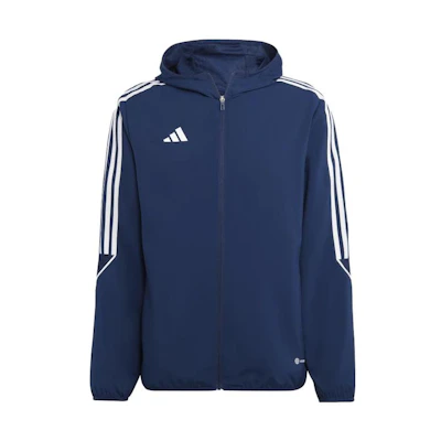 adidas Navy Striped Logo Print Zip-Up Hoodie Jacket HZ9067