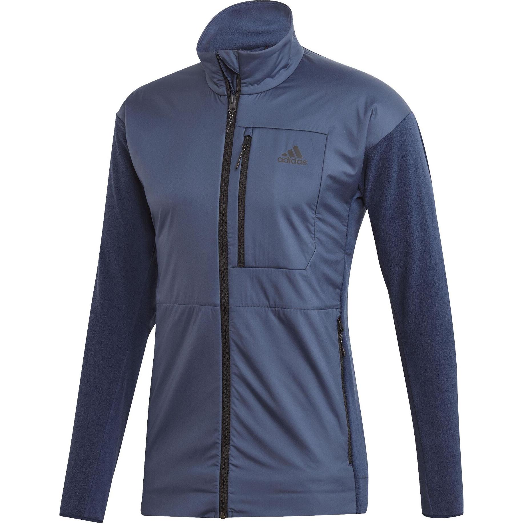 adidas Navy Track Jacket with Logo Print and Chest Pocket Design EH8702