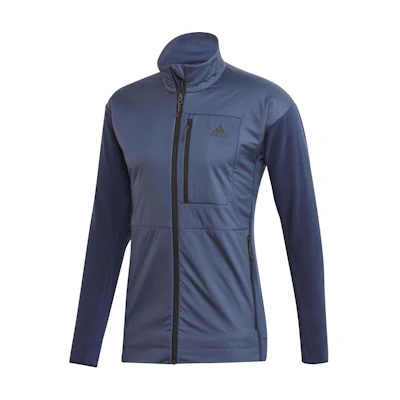 adidas Navy Track Jacket with Logo Print and Chest Pocket Design EH8702