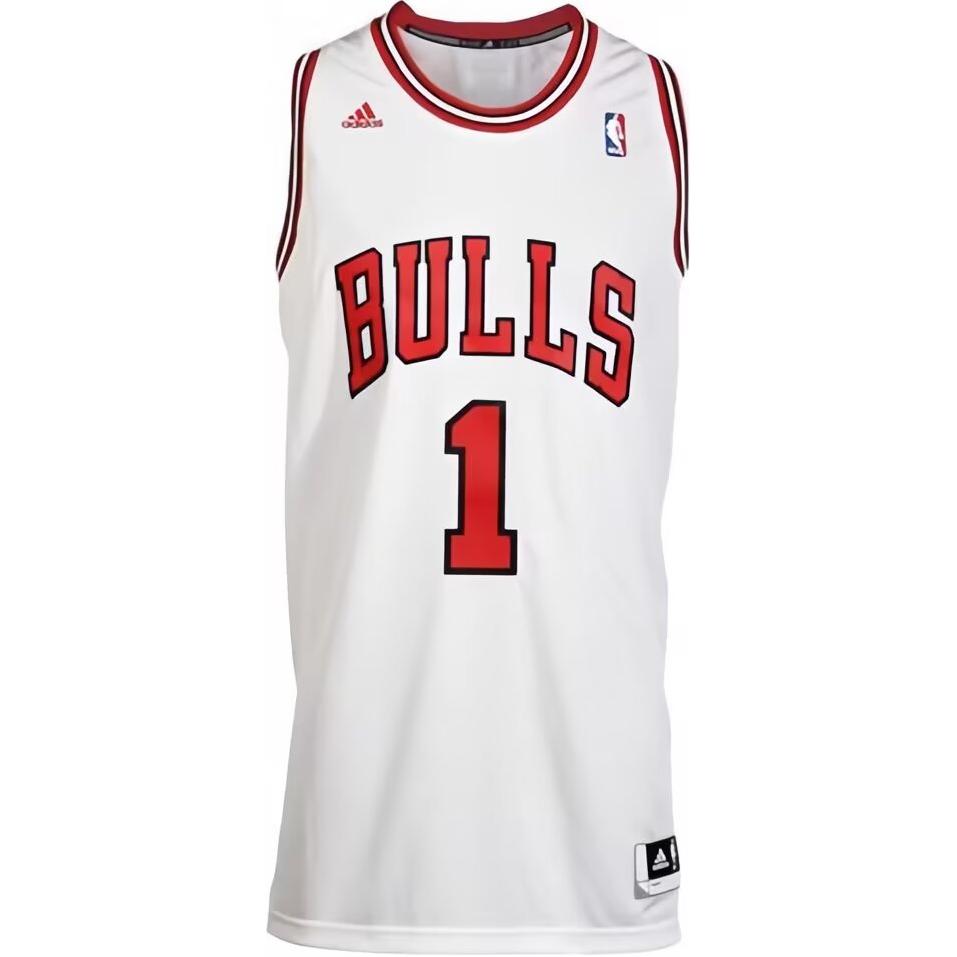 adidas NBA Derrick Rose Bulls #1 Swingman Basketball Jersey White Unisex U08972