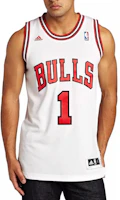 Shop adidas NBA 德里克·羅斯 公牛隊 #1 搖擺人籃球球衣 白色 男女款 U08972