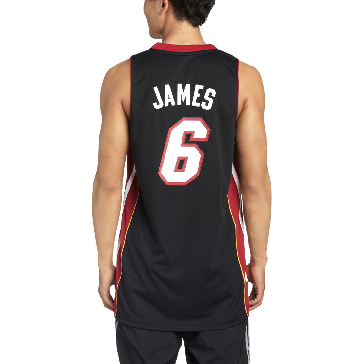 Purchase adidas NBA 球衣 LeBron James SW 球迷版 邁阿密熱火 #6 籃球背心 黑色 L76194