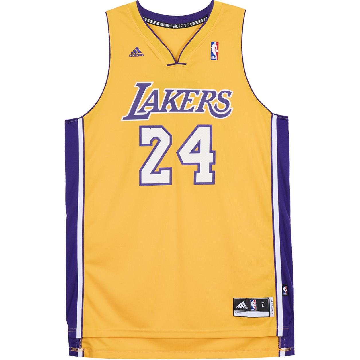 adidas NBA Kobe Bryant 10-11 Lakers Gold Home Swingman Jersey Unisex Yellow Purple K9836