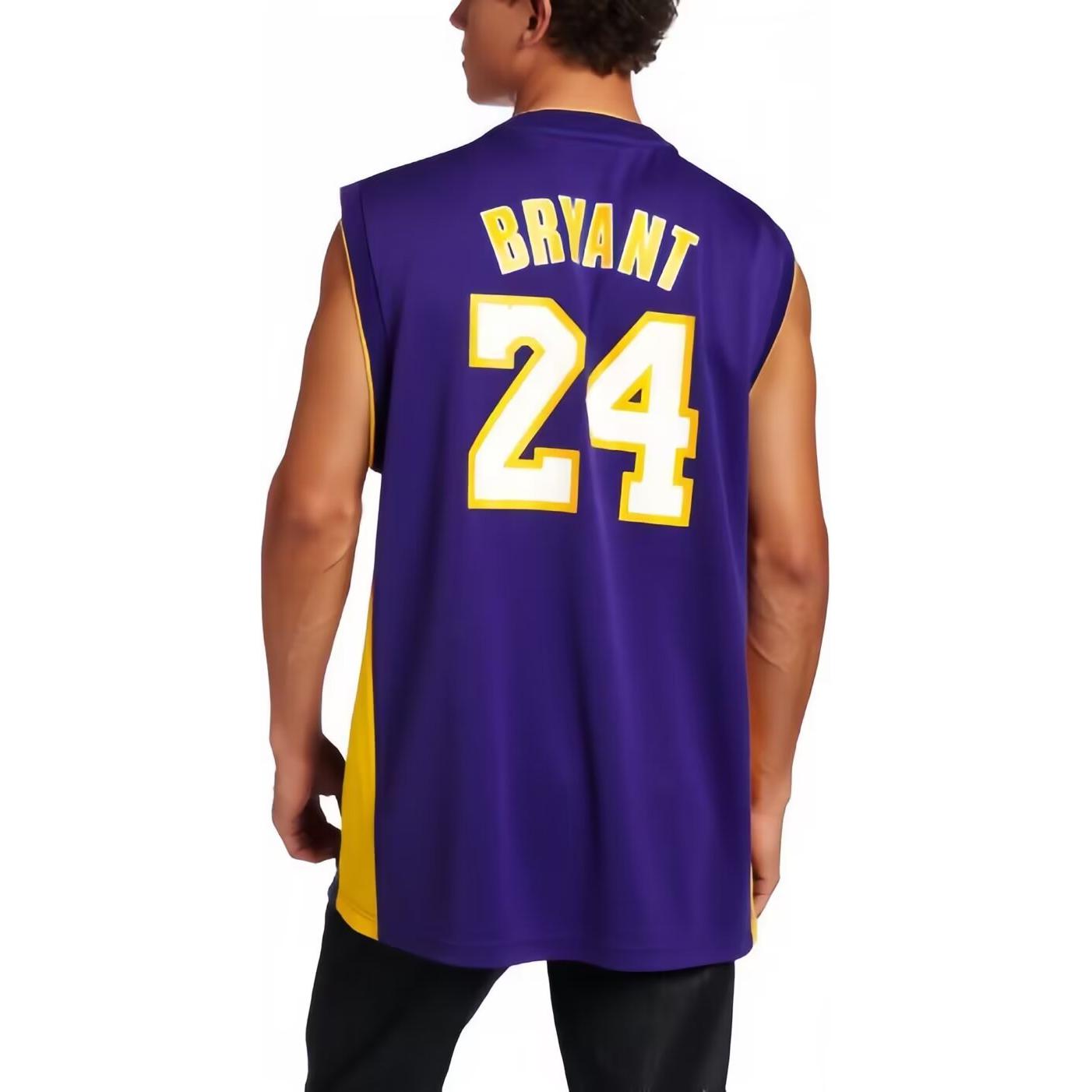 Shop adidas NBA Kobe Lakers #24 Los Angeles Jersi Unisex Ungu Emas Tanpa Lengan AEB836