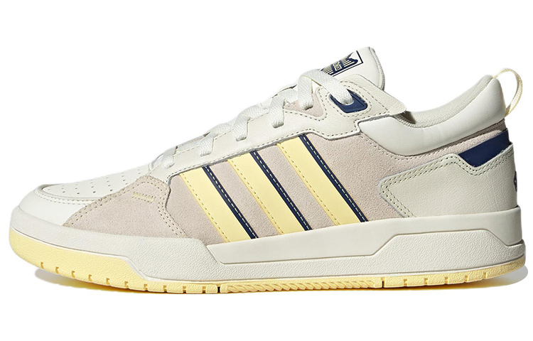 adidas Neo 100DB White Gray Yellow Blue Low-Top Casual Sneakers IG2791 White, Gray, Yellow, Blue.