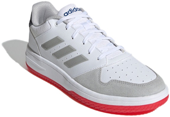 adidas neo gametalker 減震防滑耐磨 低幫 復古籃球鞋 男款 白灰紅 Lookbook adidas neo gametalker 減震防滑耐磨 低幫 復古籃球鞋 男款 白灰紅