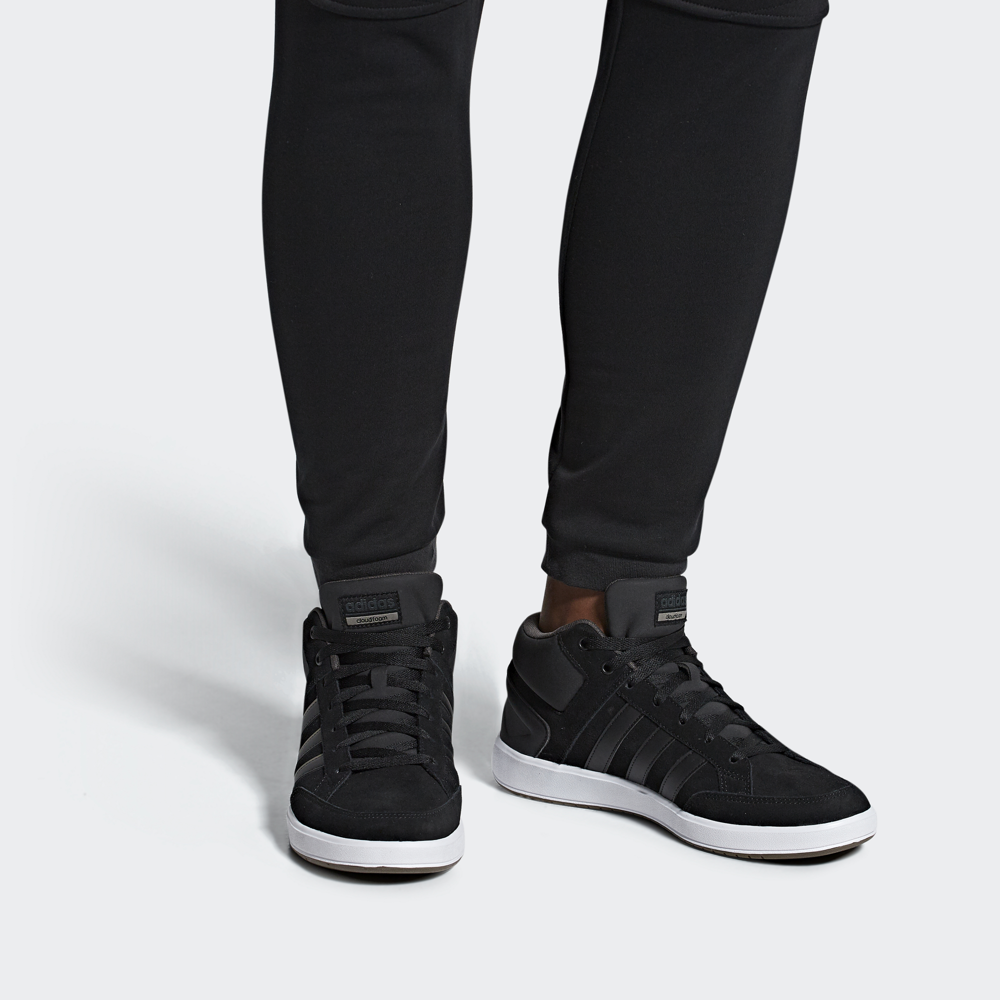 Sizing adidas neo All Court Mid 中筒休閒板鞋 黑