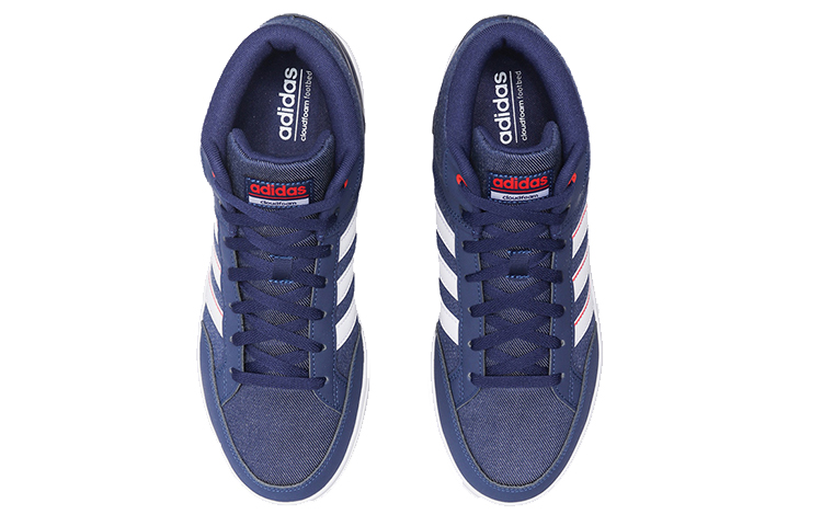 Shop adidas Cloudfoam全場中幫板鞋 男女款 藍紅白