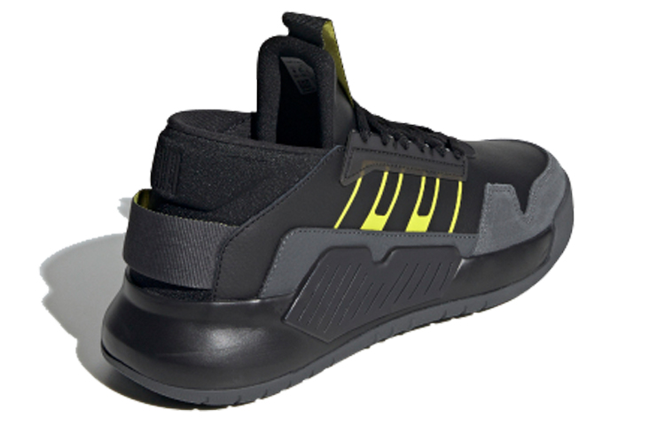 Lookbook 阿迪达斯 NEO Bball90s '黑灰黄' 篮球鞋 EG9027