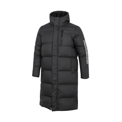 adidas NEO Black Hooded Long Down Jacket Winter Casual Warm Coat H45242