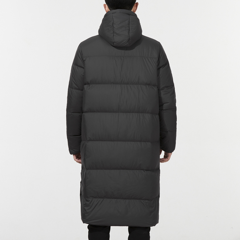 Shop adidas NEO Black Hooded Long Down Jacket Winter Casual Warm Coat H45242