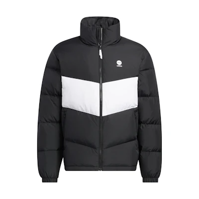 adidas Neo Black Logo Print Zip-Up Puffer Jacket Unisex Long Sleeve. HM6173