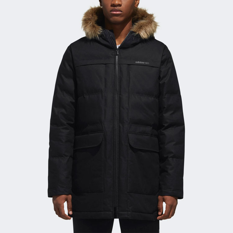 Shop adidas Neo Black Mid-Length Down Parka Jacket DM2202