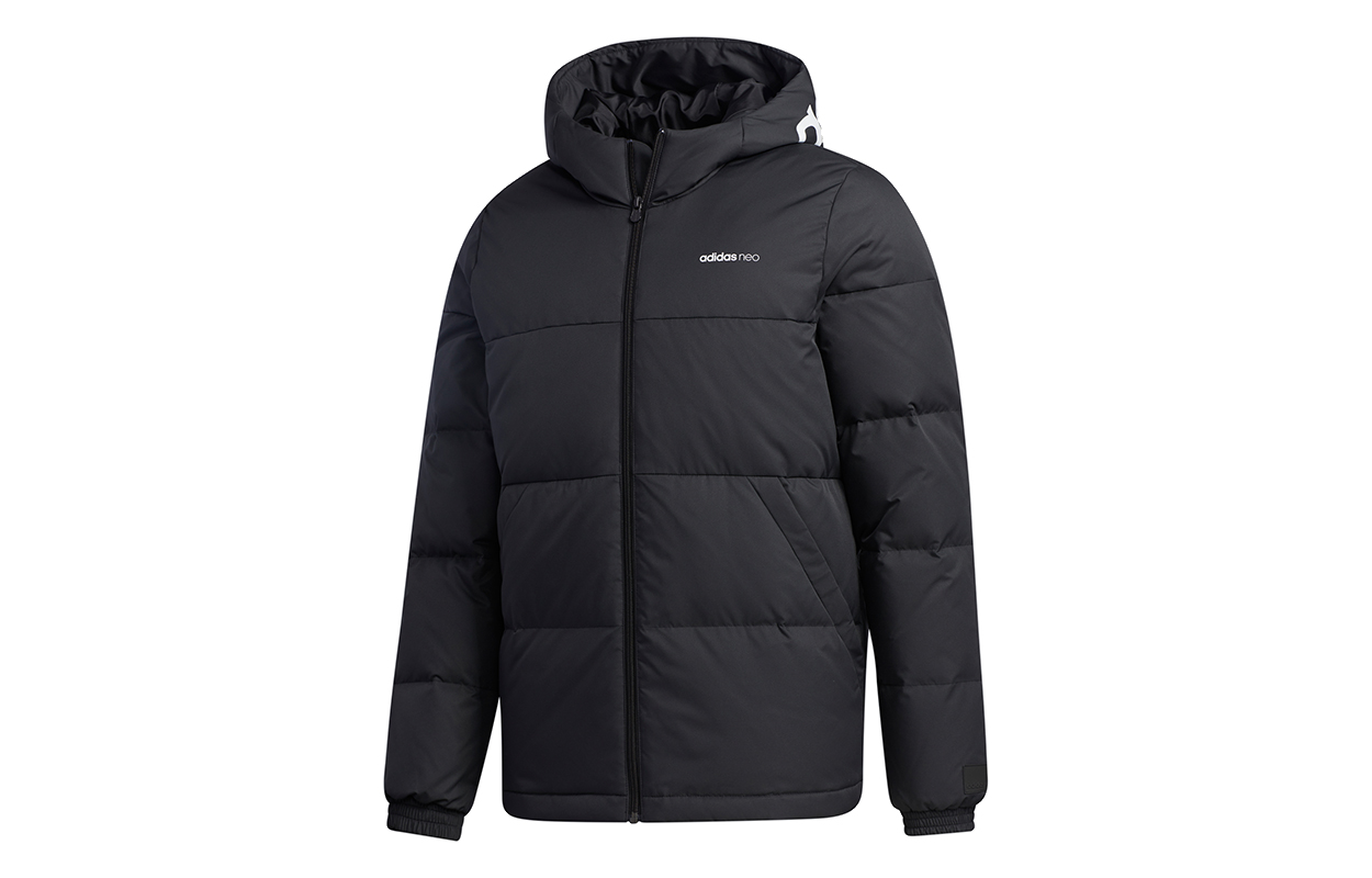 Buy 阿迪达斯Neo黑色冬季连帽羽绒服 GJ8815