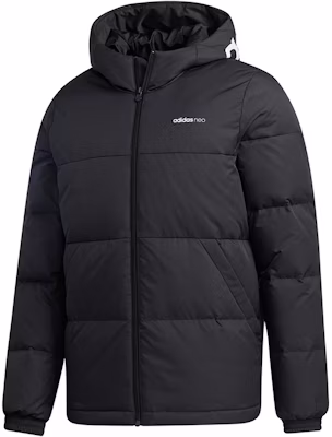 阿迪达斯Neo黑色冬季连帽羽绒服 GJ8815 Order 阿迪达斯Neo黑色冬季连帽羽绒服 GJ8815