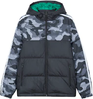 adidas Neo Camo Striped Puffer Jacket Unisex Black HN4764 adidas Neo Camo Striped Puffer Jacket Unisex Black HN4764