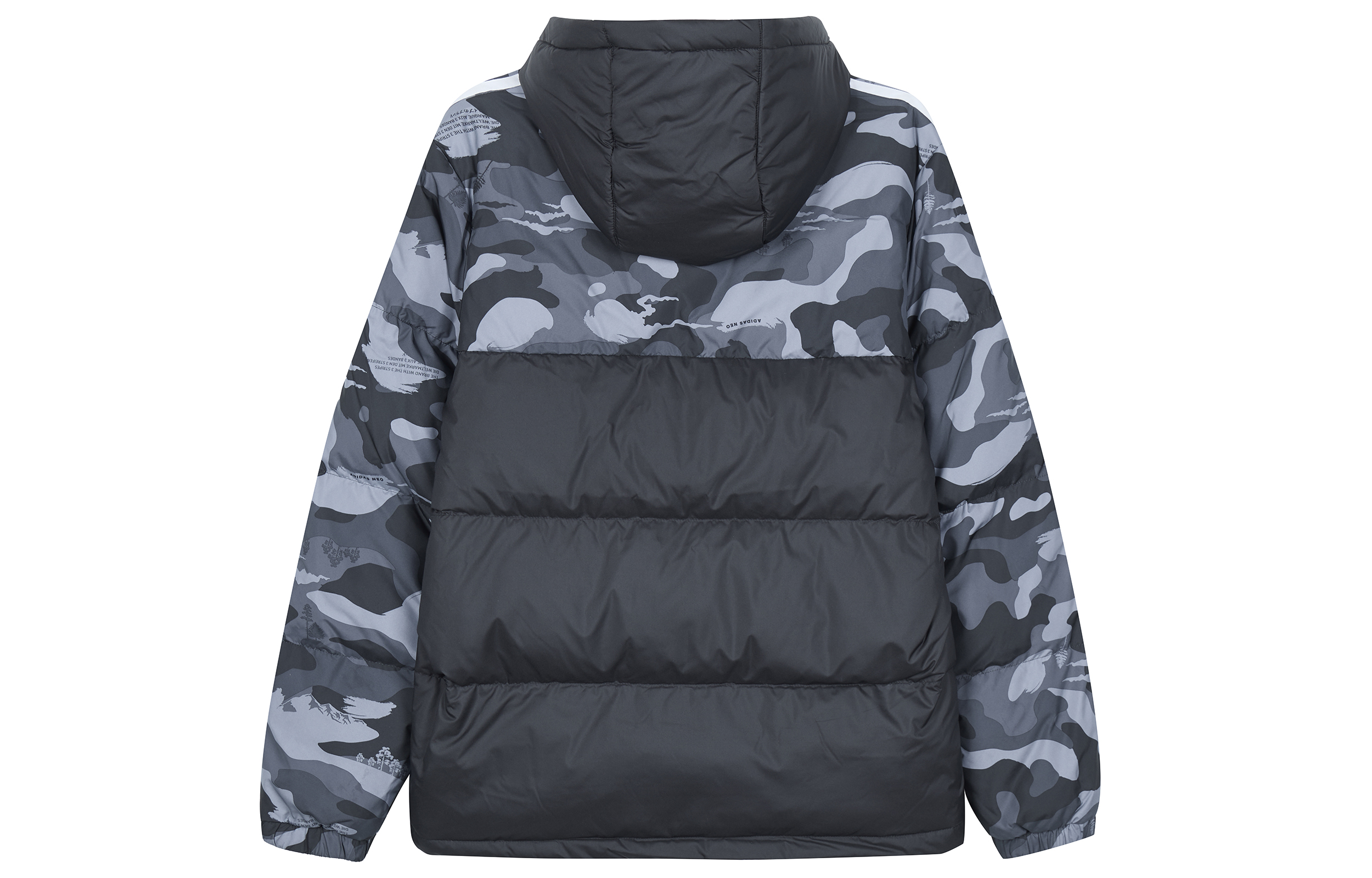 Lookbook adidas Neo Camo Striped Puffer Jacket Unisex Black HN4764