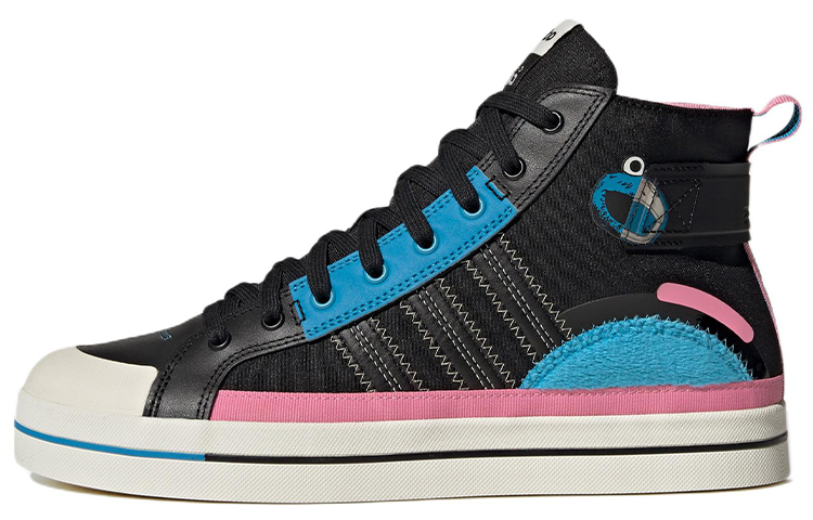 adidas neo City Canvas Hi SSJF x Sesame Street x JF 'Black Blue Pink' GY2189