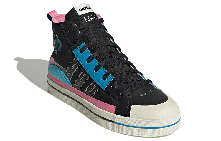 Lookbook adidas neo City Canvas Hi SSJF x Sesame Street x JF ''Noir Bleu Rose'' GY2189