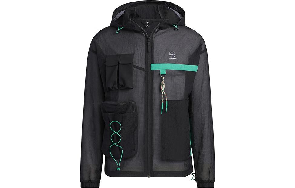 adidas Neo City Escape Outdoor Windbreaker Multi-Pocket Jacket Men Black IA6858