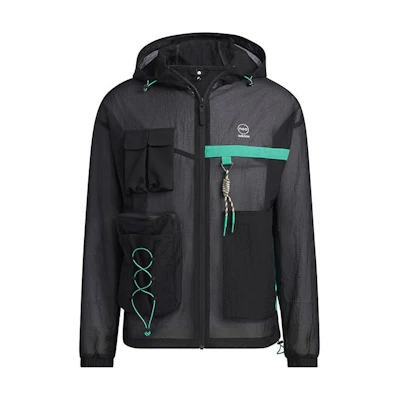adidas Neo City Escape Outdoor Windbreaker Multi-Pocket Jacket Men Black IA6858