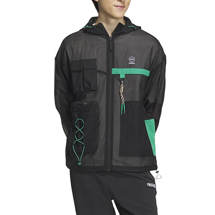 Lookbook 아디다스 네오 시티 이스케이프 아웃도어 멀티포켓 자켓 남성 블랙 IA6858