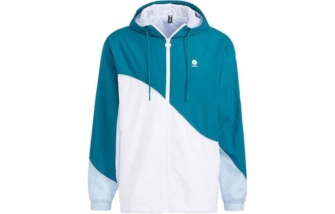 adidas Neo Colorblock Logo Hoodie Jacket Blue HD4628