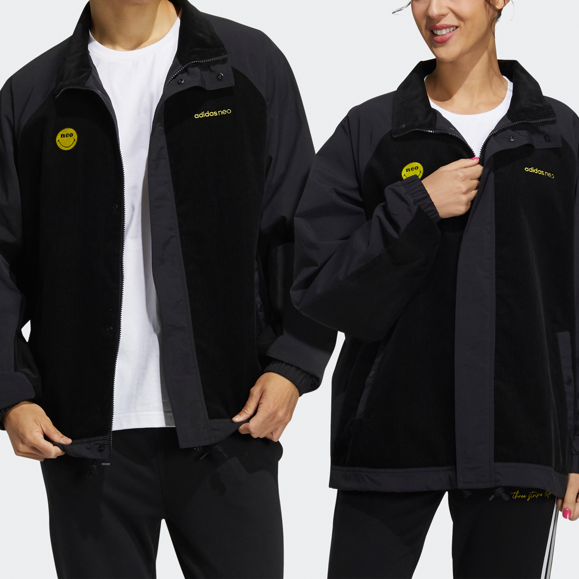 adidas Neo Corduroy Retro Colorblock Jacket Black H58046 圖 4