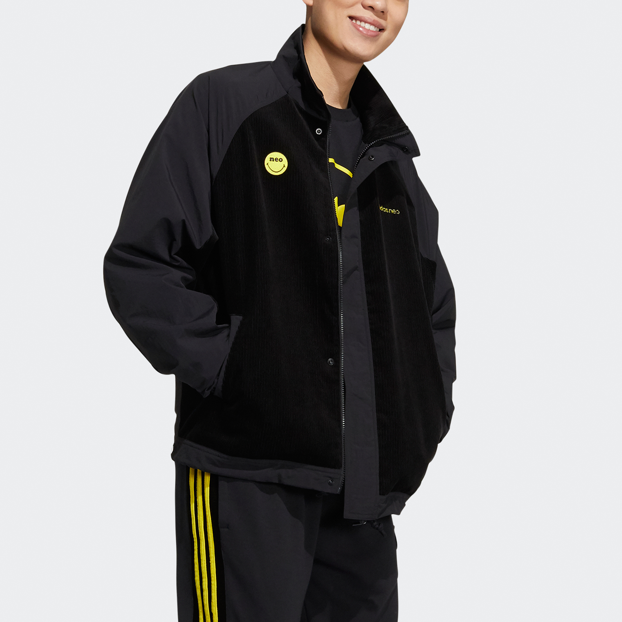 adidas Neo Corduroy Retro Colorblock Jacket Black H58046 圖 8