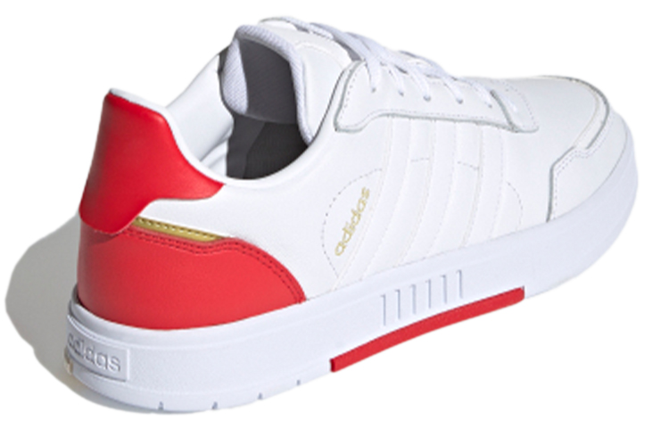 Shop 吾皇萬睡 x adidas neo Courtmaster 防滑耐磨 低筒 板鞋 男女款 白紅色
