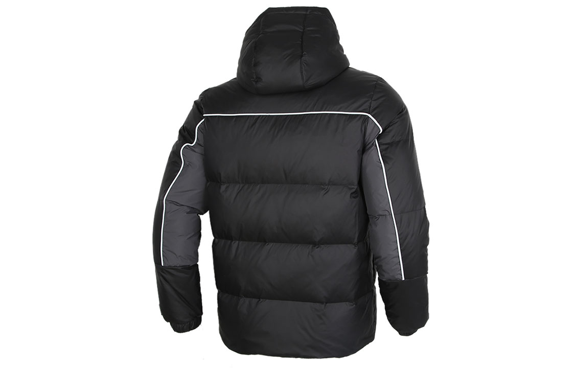 Adidas Neo Down Jacket Winter Black Hooded Puffer Colorblock Logo GJ8804 圖 3